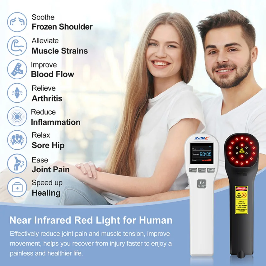 880mW 650nmx16+808nmx4 Class 3b/4 Laser Therapy Device Cold for Home Use Shoulder Neck Back Joint Sprain Pain Relief