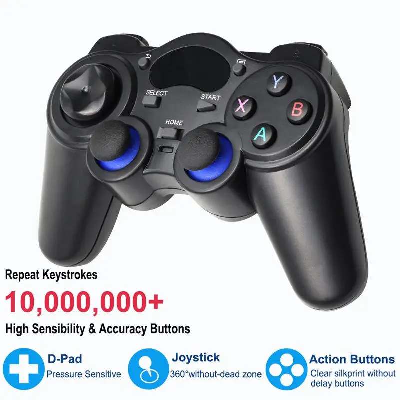 

2 pcs 2.4G Wireless Game Controller Joystick Gamepad With Micro USB OTG Converter Adapter For Android TV Box For PC PS3