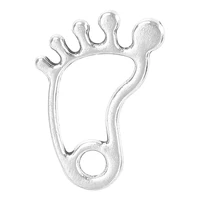75pcslot 1612mm fashion retro silver color human footprints charms alloy footprint pendant for diy jewelry making accessories