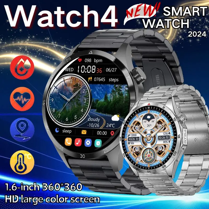 Умные часы Huawei 2024 AMOLED HD-дисплей Мужские и Женские 4 0 Bluetooth-вызов GPS NFC Монитор