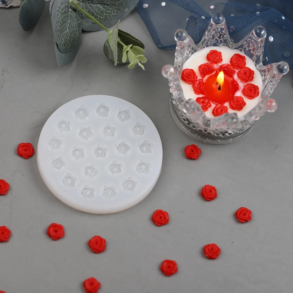 

3D мини-форма для свечей, силиконовые формы для цветов из смолы, силиконовые формы для маленьких роз, цветов, шоколадных конфет, помадки, форма для украшения торта