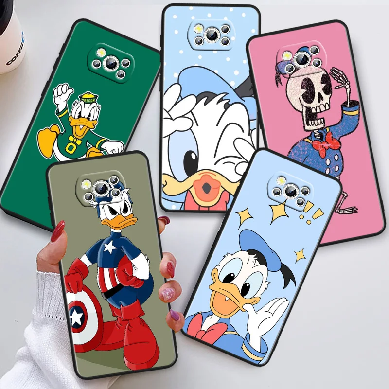 

Good looking Donald Duck Phon Case For Xiaomi POCO C50 C40 C31 C3 M5S X4 M4 M3 F4 F3 GT F2 F1 X3 NFC X2 Pro Black Cover