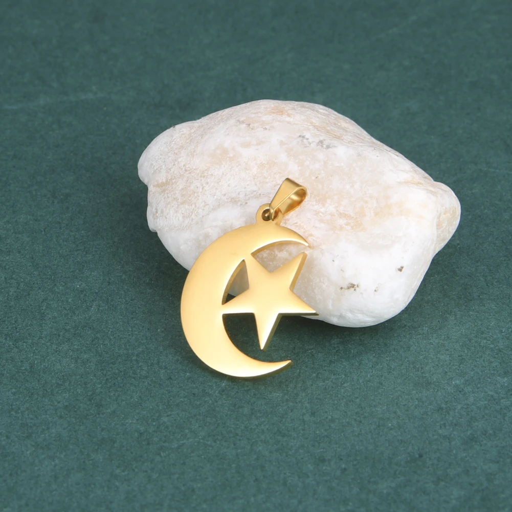 5pcs/Lot Stainless Steel Moon Star Charms For Jewelry Making Findings Whoelsale Necklace Earrings Diy Pendants Accessories