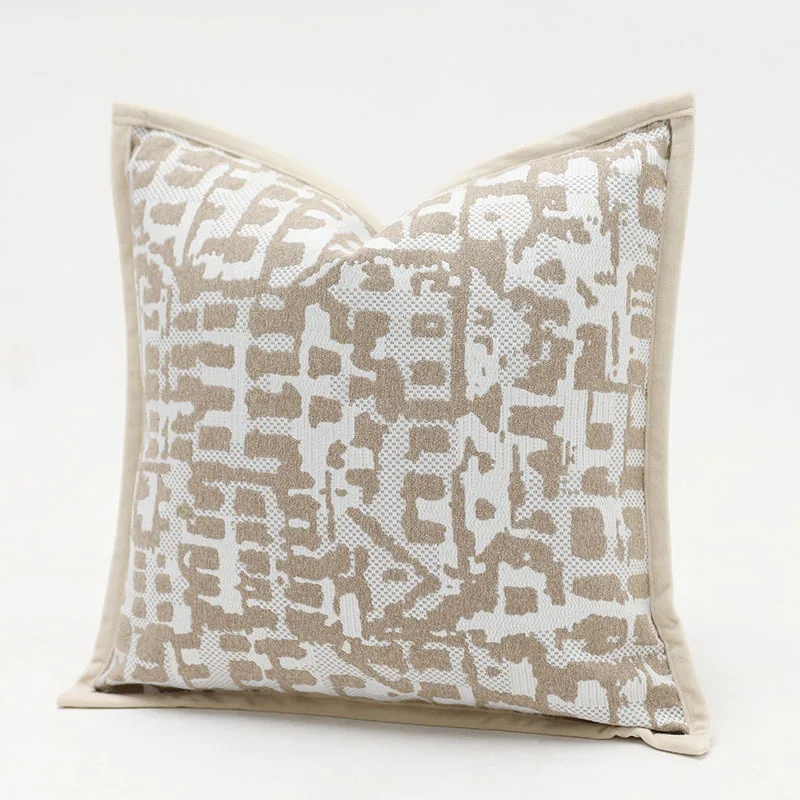 

Геометрические жаккардовые наволочки из полиэстера, овсяно-серые, 50x50 см