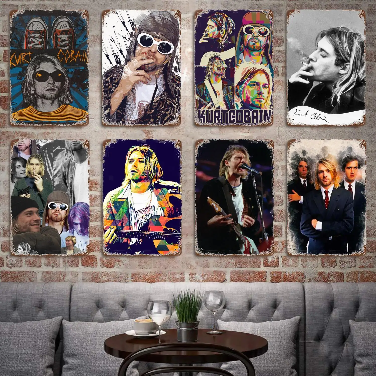 

Декоративный Металлический постер для гитар Курта Кобейна, винтажный жестяной знак, металлический знак, для паба, бара, мужской пещеры, клуб...