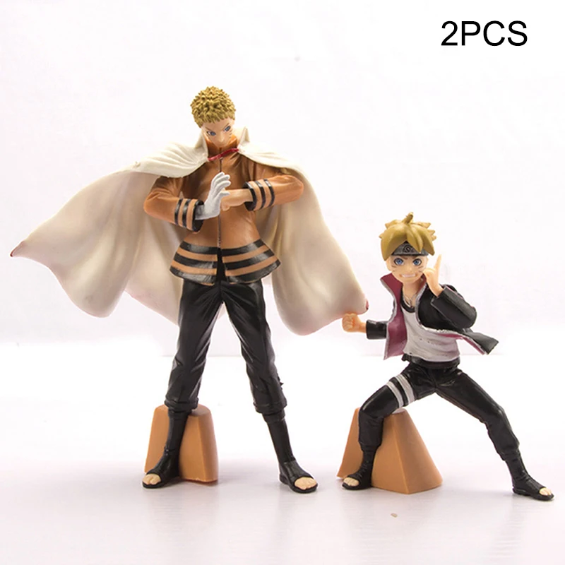 

2PCS Anime Naruto Action Figure Rasengan Naruto Uzumaki Boruto Father Son Fighting Figurine PVC Collectible Model Toy Kid Gift
