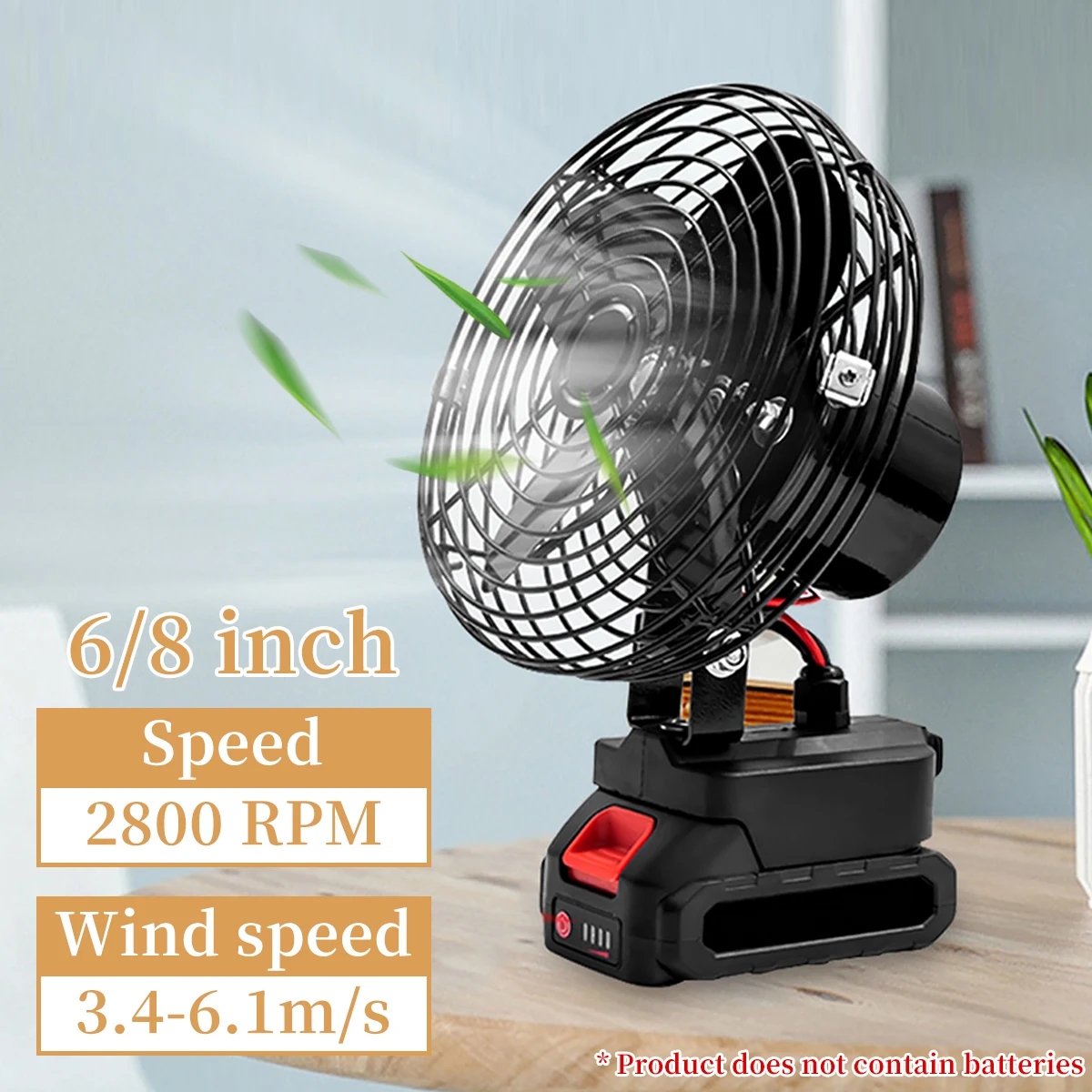 

Jobsite Fan Battery Operated Camping Fan Cordless Tent Cooling Fan Low Noise Brushless Fans for Makita 21V Lithium Battery