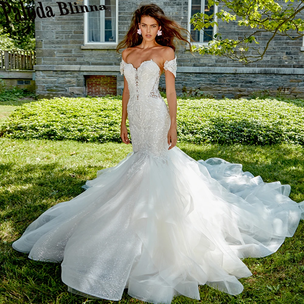 

Женское блестящее свадебное платье с оборками, со съемным рукавом