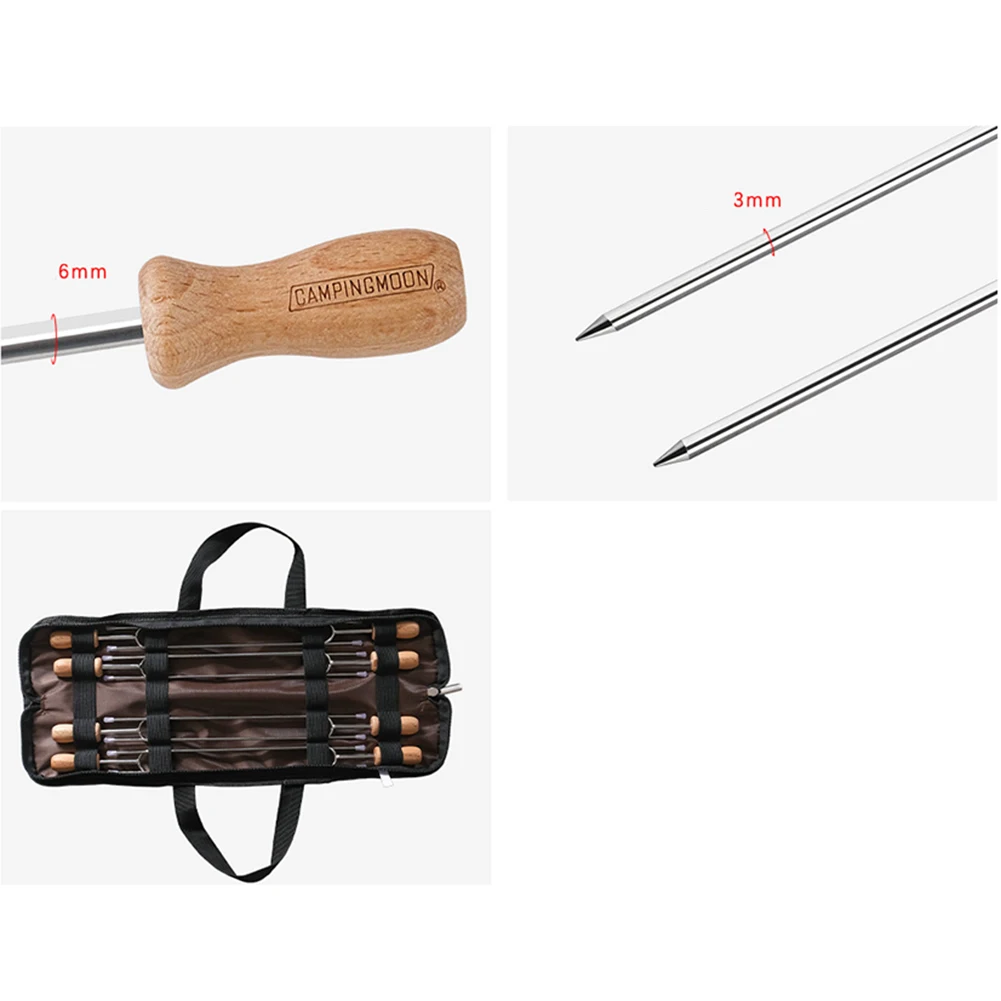 

8-piece Set Of Roasting Needles Including Storage Bag BBQ Sign Total Length 35CM High-quality Materials Durable And Practical