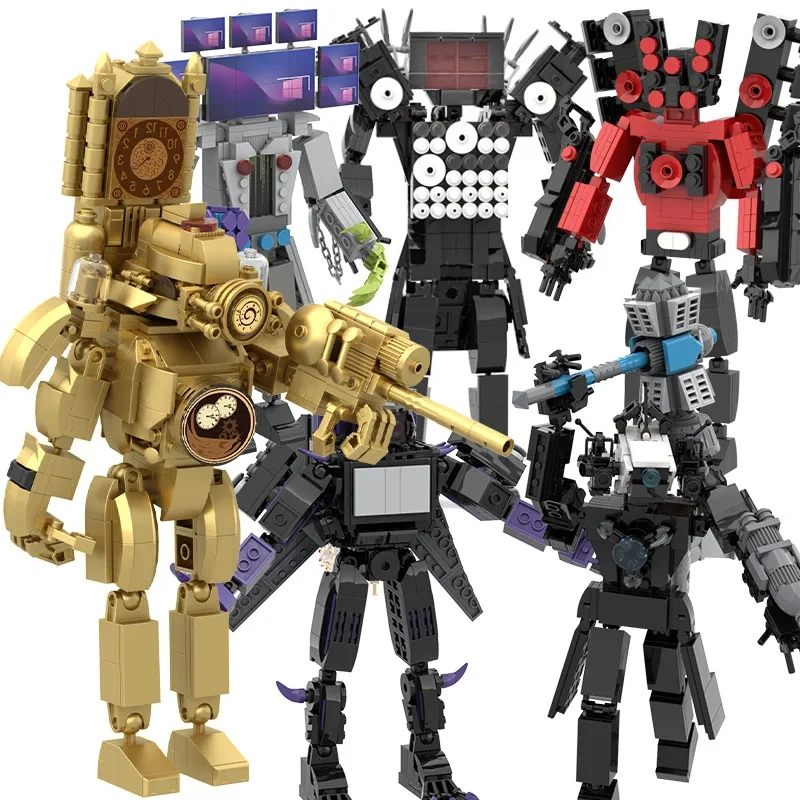 MOQIDODO Skibidi Titan строительные блоки для DIY часы монитор ТВ кирпичи модель