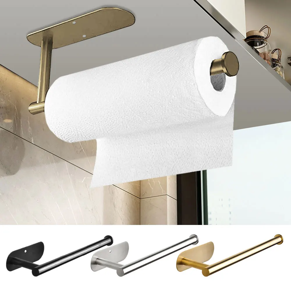 Holder Stainless Steel Kitchen Under Cabinet Roll Rack Gold 