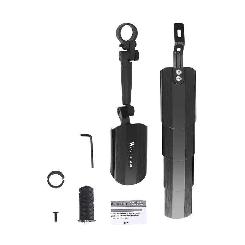 

Front & Rear Retractable Mudguard Portable Mountain Bike Mudguard Adjustable Bike Easy to Install