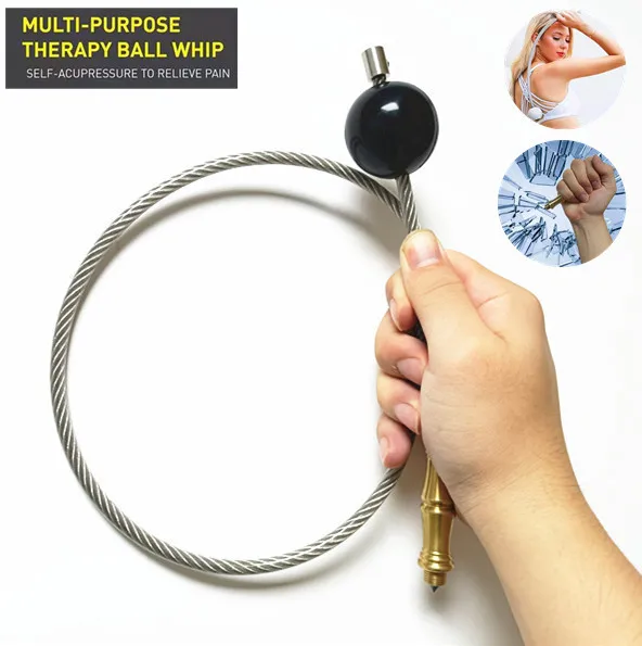 

Self Defense Multi-Purpose Whip with Massage Ball Muscle Recovery Car Emergency Tool EDC Tactical Whip Steel Whip Outdoor Whip