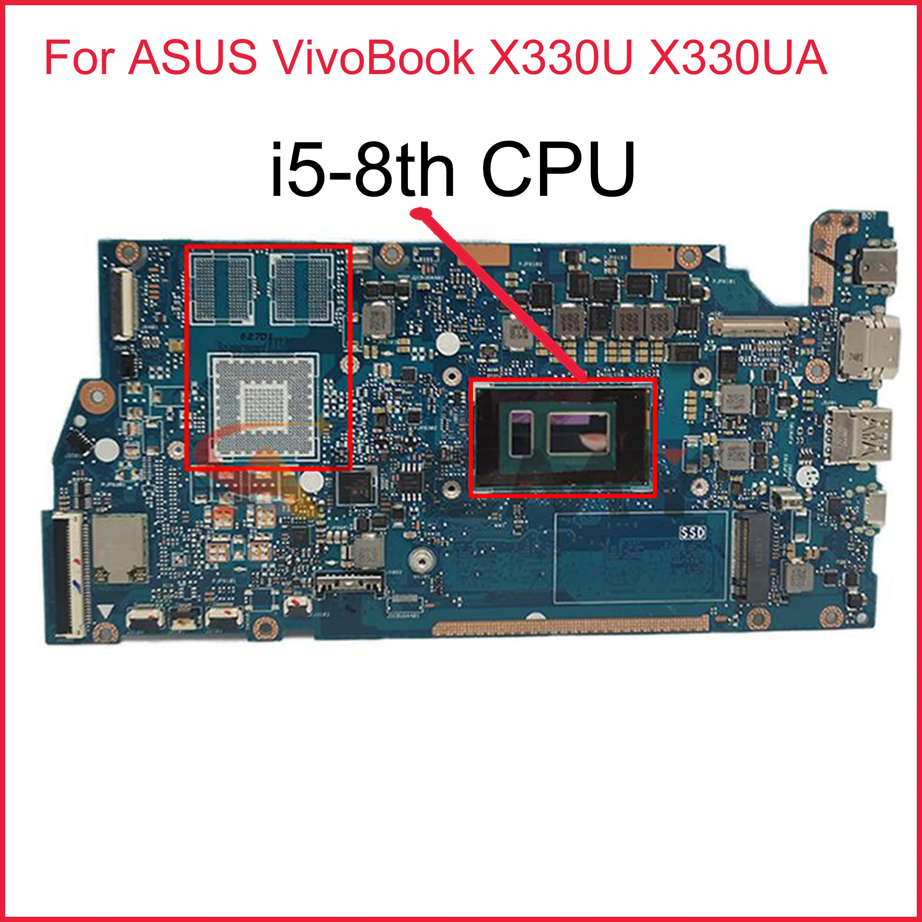 

Материнская плата для ноутбука Asus VivoBook X330U X330UA, материнская плата X330UA с процессором i5-8, 100% ОК