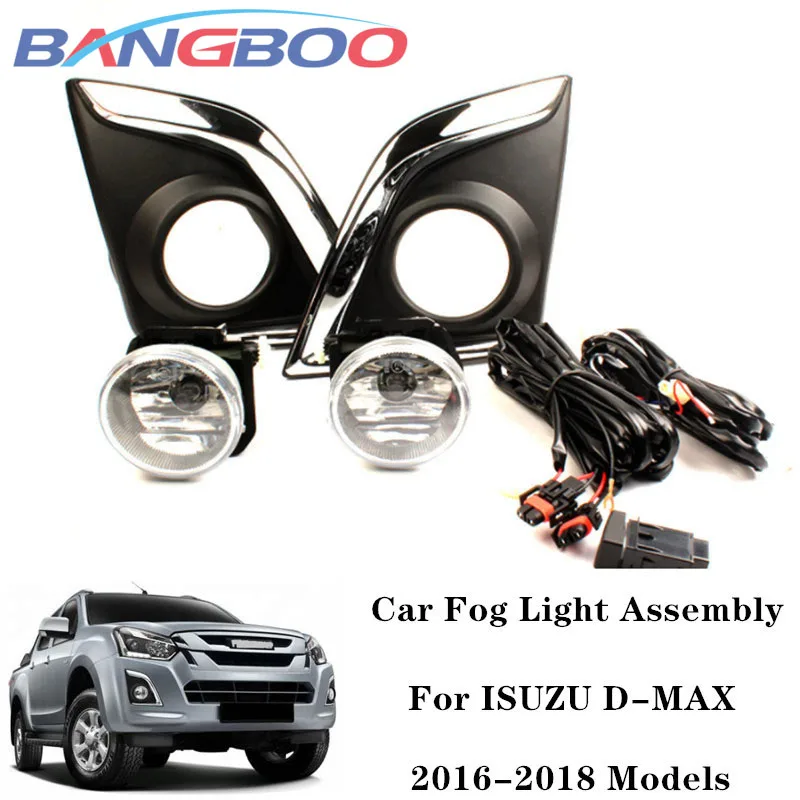 

1 комплект автомобиль передний Bumpe rHalogen туман светильник для ISUZU D-MAX 2016 2017 2018 противотуманная фара с переключателем жгут проводов