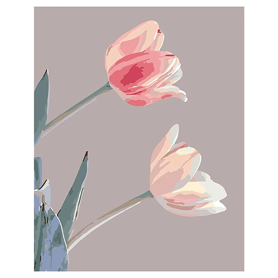 

FSBCGT Flowers Tulips DIY Painting By Numbers Adults For Drawing On Canvas Coloring By Numbers Easy to Color and Odorless