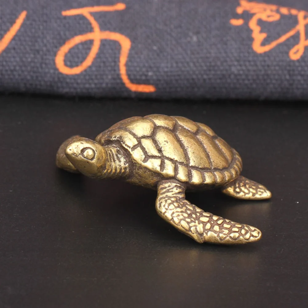 

Turtle Statue Figurinefigurines Brass Sculpture Ornament Prosperity Animal Chinese Tortoise Wealth Miniature Sea Figures Mini