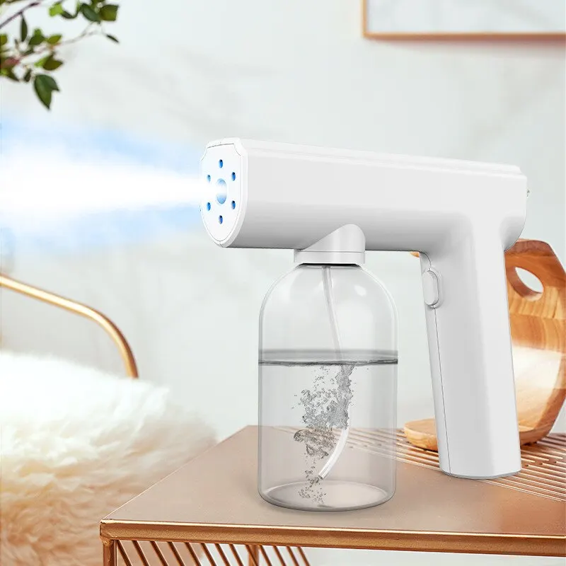 

300ML Portable Nano Electric Sterilizer Sprayers Atomization Disinfection Fog Machine USB Rechargeable Blue Light Spray Gun