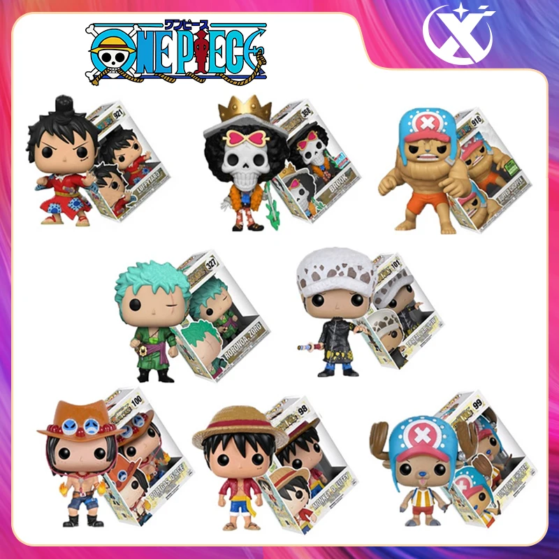 

POP Anime One Piece Figure 10cm Luffy Chopper ACE Law ZORO Brook Usopp Figure Vinyl Kawaii Doll Christmas Gifts Children's Toys