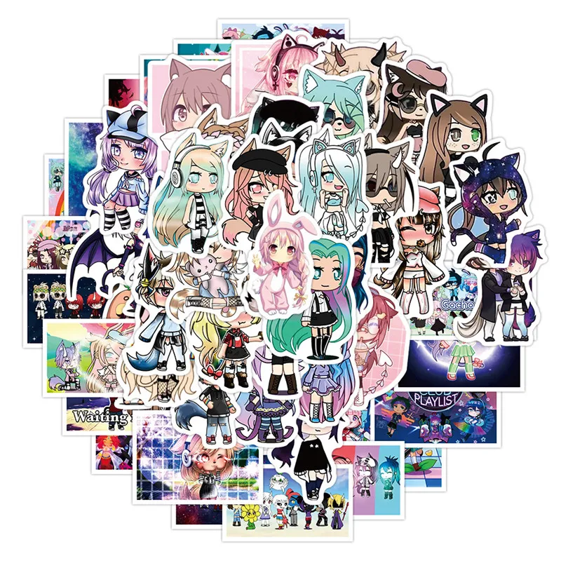 

10/50Pcs Anime Gacha Life Stickers Skateboard Laptop Phone Bike Car Luggage Cool Waterproof Toy Sticker for Kids