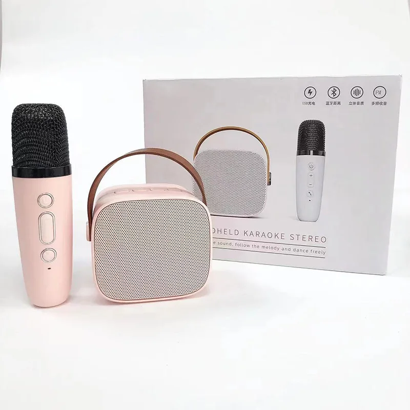 

Портативная маленькая Bluetooth-колонка с микрофоном, функцией караоке, голосовым изменением, FM-радио, TF-картой для пения на открытом воздухе, кемпинга