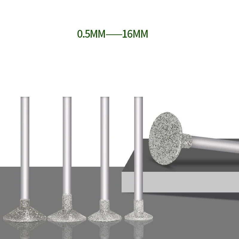 

1.0-16mm Diamond Coated Drill Bits Glass Jade Engraving H Grinding Head Abrasive Tool Polsihing Wheel for Stoneworking Carving