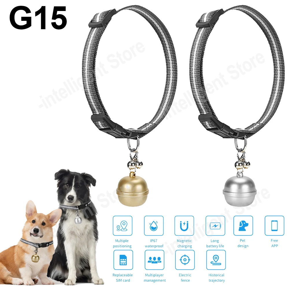 Newest G15 Pet GPS Tracker Locator Anti-lost Collar Dog Cat Smart Positioning Compass AGPS WIFI LBS Tracking Device - купить по