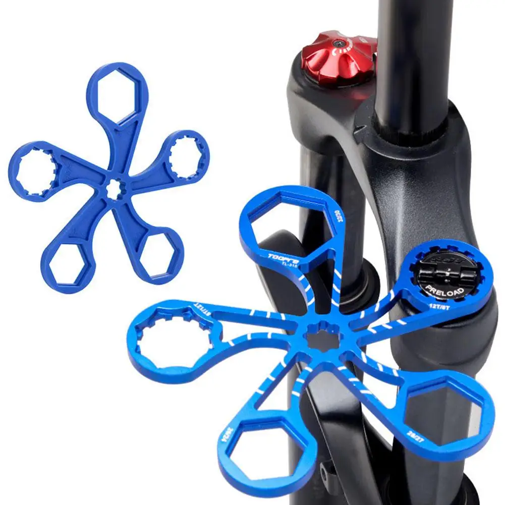 

1PCS New Bike Front Fork Shoulder Cover Wrench 8t/12t 24/26mm 27/28mm 30/32mm Crank Cap Wrench Multifunctional Repair Tools