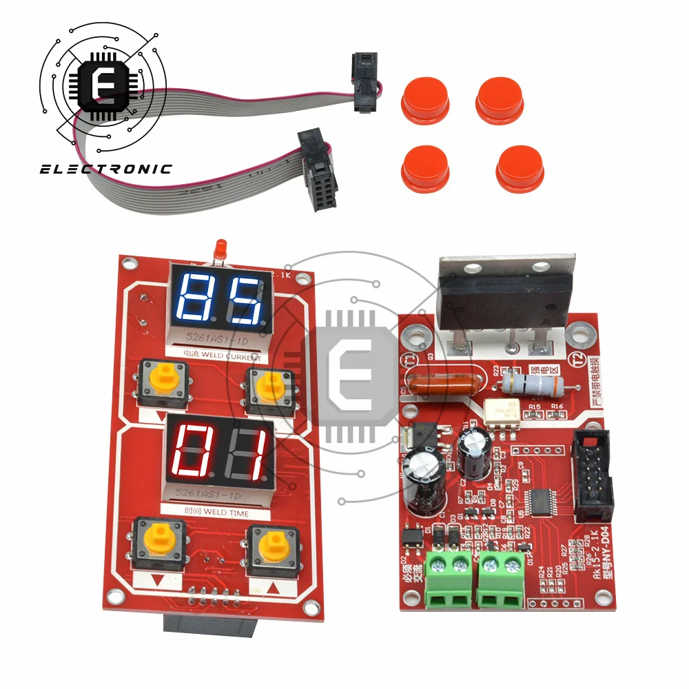 

NY-D04 40A/100A Dual Display Spot Welding Machine Transformer Spot Welder Controller Panel Board Adjust Time Current with Buzzer