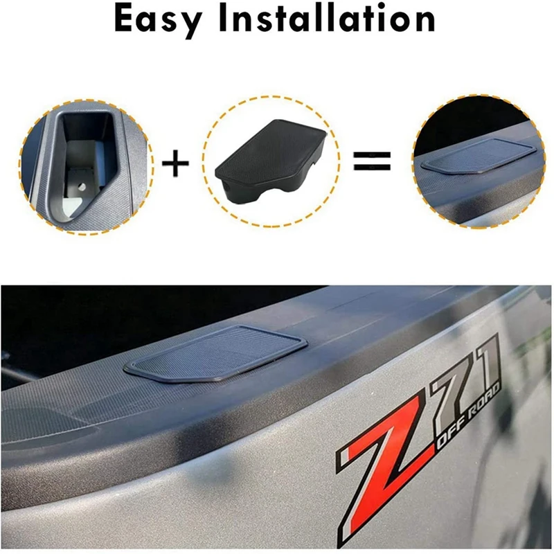 4X карманные чехлы на колпачки для кровати GMC Sierra Chevrolet Silverado 2019 2020 2021 черные