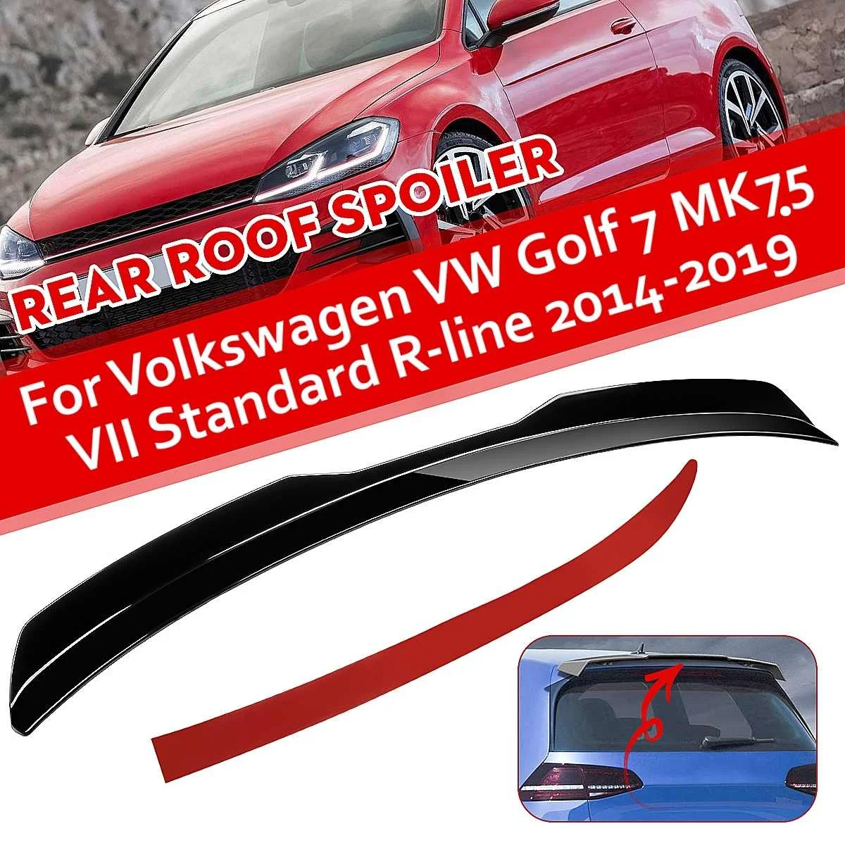 

Задний спойлер для Volkswagen VW Golf 7 MK75 VII GTI R-Line 2014-2019, задний спойлер для багажника, крышки багажника, задний спойлер на крышу, глянцевый, углеродный, черный