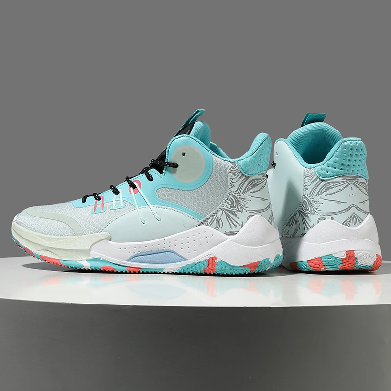 New Men Basketball Shoes Athletic Training High Ankle Basketball Boots Breathable Sports Shoes Men Luminous Basketball Sneakers