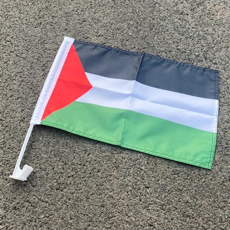 

Aerlxemrbrae NEW 30x45cm Palestine car flag 12x18inch Palestinian window flag bearer standard-bearer waving flags