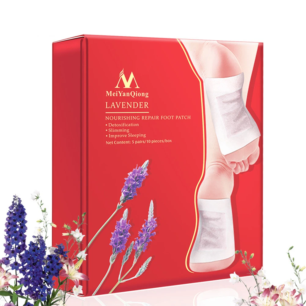 

10pcs Detox Foot Pads Lavender Nourishing Moisturizing Repair Foot Patches Adhesive Feet Cover Foot Skin Care Tools