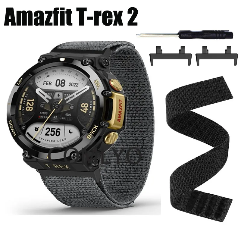 

NEW Watchband for Amazfit T-Rex 2 T Rex Trex 2 Strap Nylon Watch Band Hook&Look Soft belt Bracelet