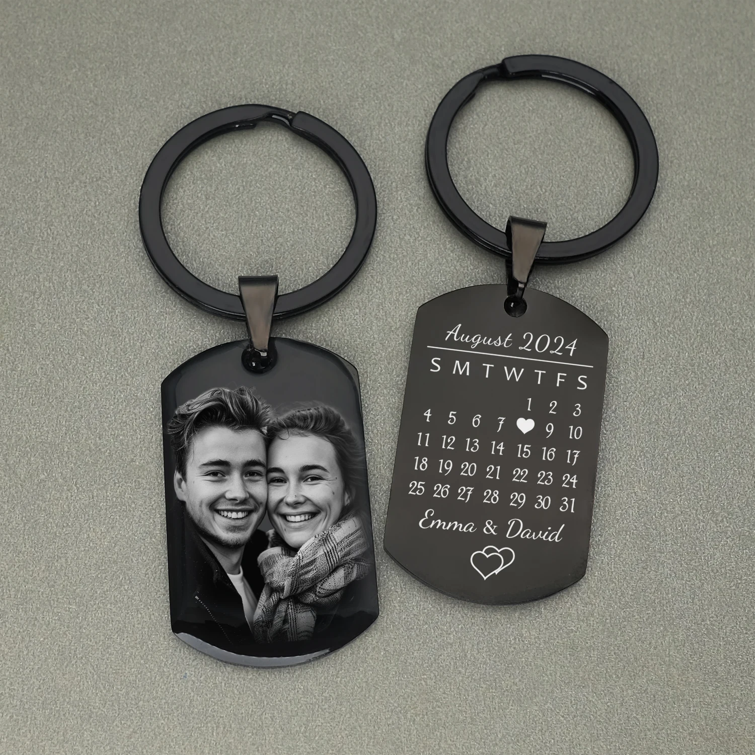 Персонализированный брелок с фотографией для пары на заказ подарок него