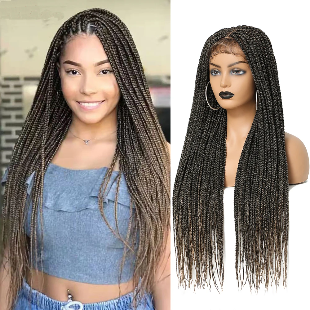 30 Inch Braided Lace Front Wigs Knotless Braided Wigs Lace Box Braids Wig Hair Heat Resistant Fiber Synthetic Wig For Women