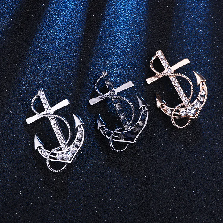 

Brand New Boat Ship Anchor Brooch High Quality Men's Suit Brooch Lapel Badge Pin Men's Wedding Shirt Lapel Jewelry Pin Gift