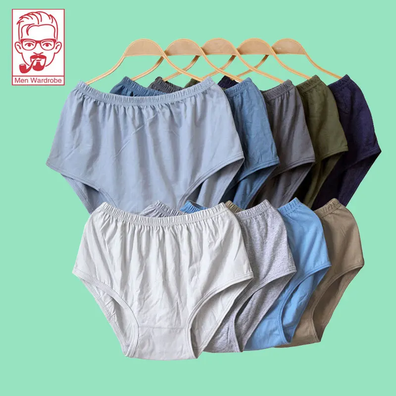 Middle-Aged And Elderly Men's High Waist Triangle Underwear Plus Fat Increase Men's Shorts Cotton Dad Grandpa Loose Underpants