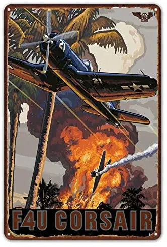 

F4u Corsair Retro Metal Tin Sign Posters Wall Decor Retro Metal Vintage Sign 8 x 12 inches