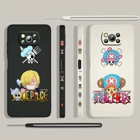 cute anime onepiece for xiaomi poco x3 nfc f3 gt m4 m3 m2 pro c3 x2 11 ultra silicone liquid left rope phone case cover capa