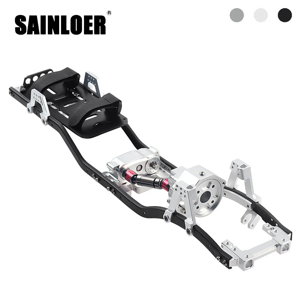 

SAINLOER 313mm 12.3" Wheelbase Prefixal Gearbox Metal Chassis Frame for 1/10 RC Crawler Car Axial SCX10 & SCX10 II 90046