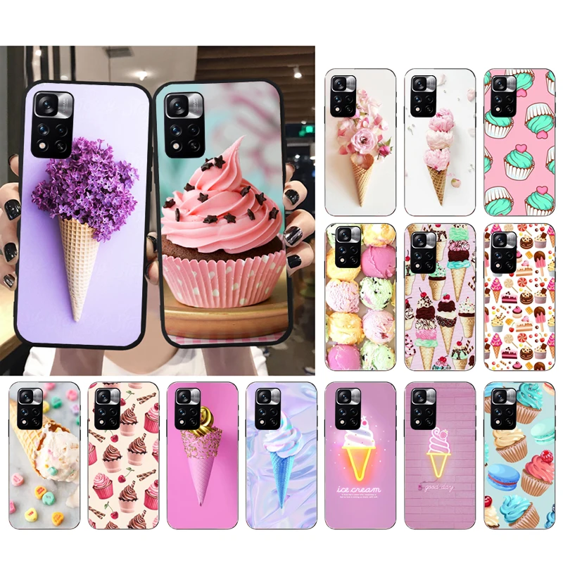 

Phone Case For Xiaomi Redmi Note 11 11S 11T Pro 10 9Pro Note9S 10S Redmi 10 9 10C 9C 9A 9T Dessert Ice Cream Macarons Cake