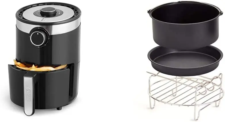 

Free Shipping DCAF250GBBK02 Aircrisp® Pro Compact Air Fryer + Oven Cooker 2qt Black & 6-Piece Air Fryer Accessory Kit 2 Qua