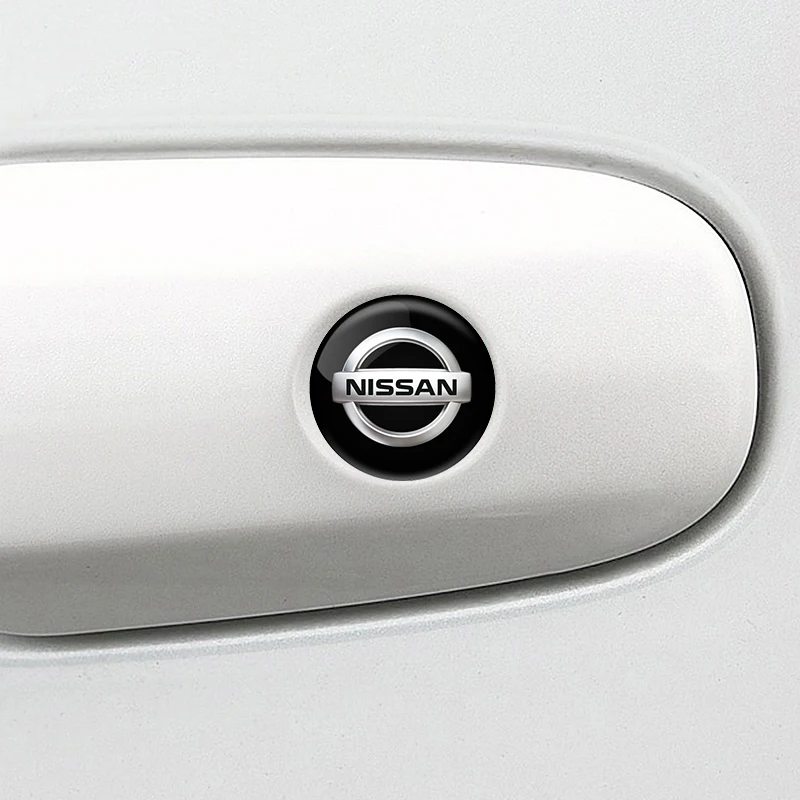Фото Для Nissan X-trail Qashqai Note Juke Sentra Patrol Navara Micra Leaf Almera 2 шт./компл. 14,5 мм наклейки на замочную скважину автомобиля, этикетка №5
