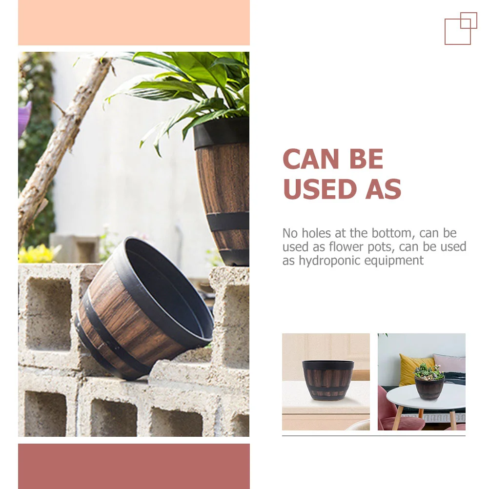 Ретро-декор цветочный горшок комнатное растение в горшках имитация дерева бочка