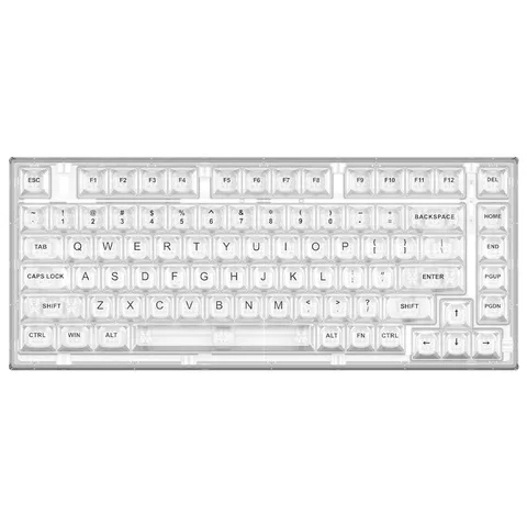 Прозрачная механическая клавиатура YUNZII X75, белая, 82 клавиши, горячая Распродажа