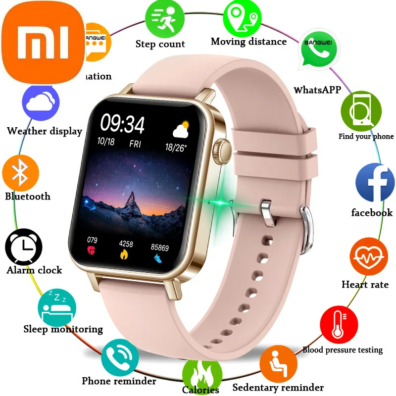 

XIAOMI 2022 New Women Smart Watch Men 1.69‘’ Full Touch Screen Heart Rate Blood Pressure Bluetooth Call Smartwatch for Children