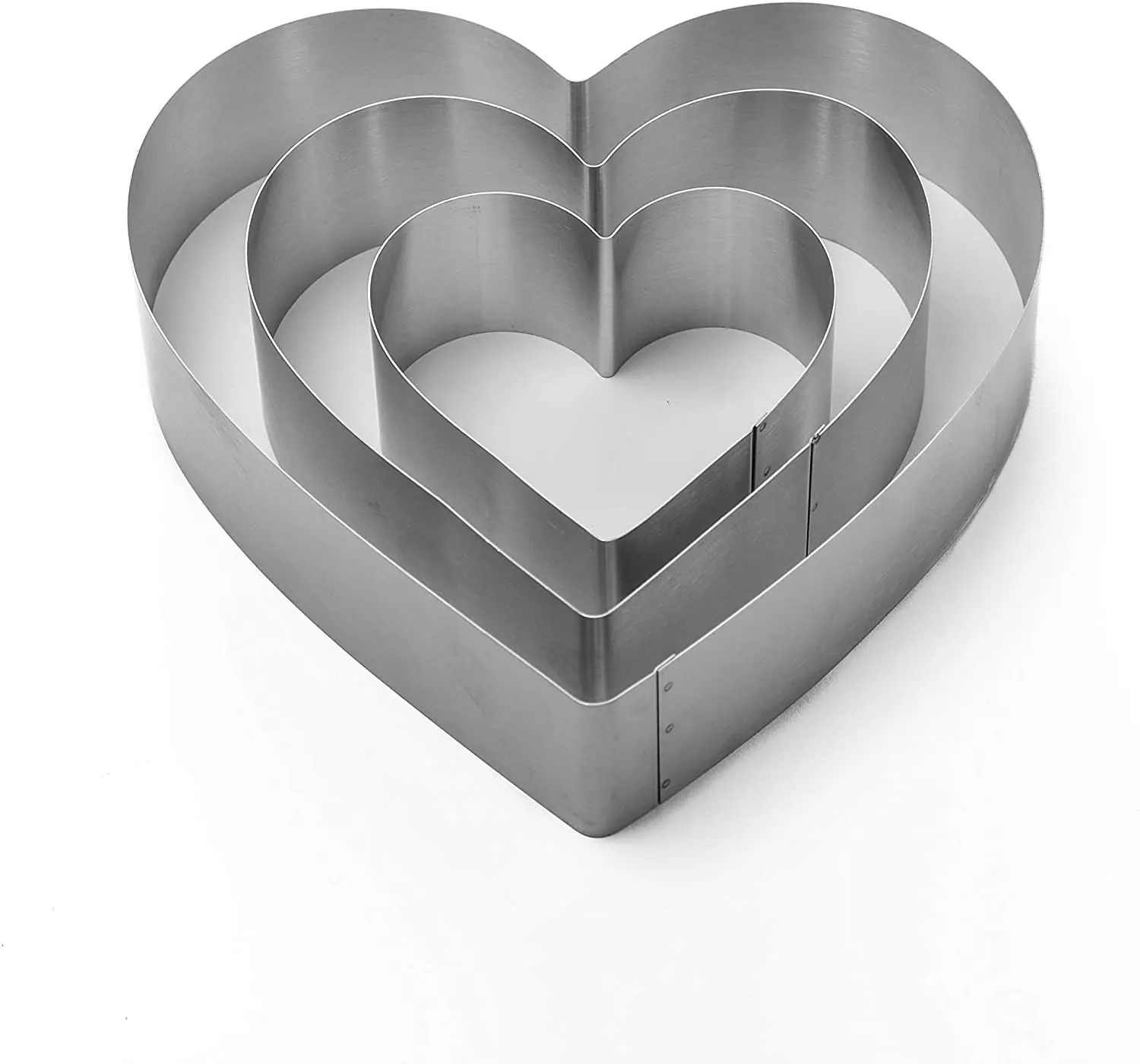

heart cake mold ring set-4 6 8 inch stainless steel big heart cutter pancake mold