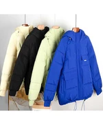 womens parka coat fashion loose cotton down jacket winter fashion soft and thick leisure hooded collar womens jacket